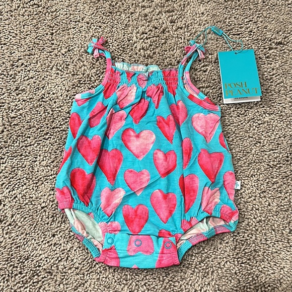 Posh Peanut Other - Posh Peanut Queen of Hearts Sleeveless Bubble Romper